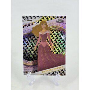 2025 Topps Chrome Disney Princess Aurora Mickey Mouse Black White Shimmer /101